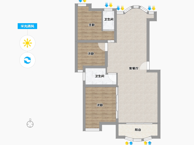 广东省-深圳市-紫薇苑(东区)-73.07-户型库-采光通风