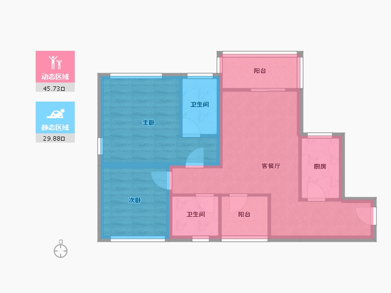 广东省-深圳市-华润城润府一期-66.87-户型库-动静分区