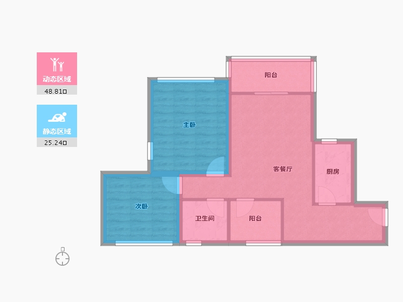 广东省-深圳市-华润城润府一期-65.77-户型库-动静分区