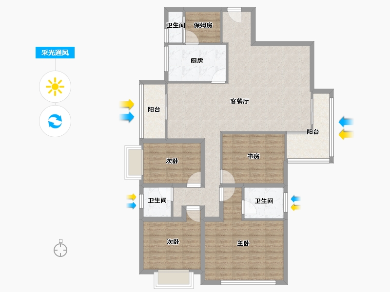 广东省-深圳市-鸣翠谷-119.91-户型库-采光通风