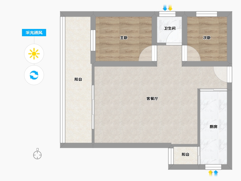 广东省-深圳市-都心名苑-47.94-户型库-采光通风