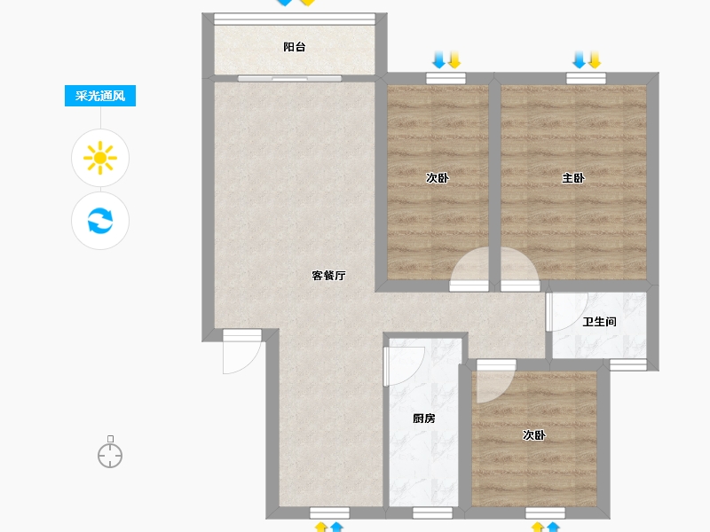 广东省-深圳市-荔苑小区(南区)-66.66-户型库-采光通风