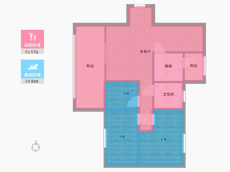 广东省-深圳市-嘉宾花园-67.07-户型库-动静分区