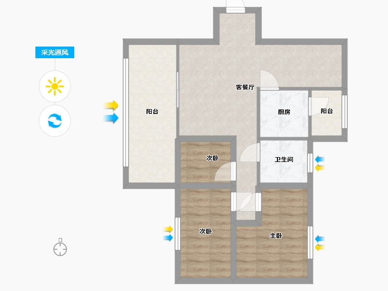 广东省-深圳市-嘉宾花园-67.07-户型库-采光通风