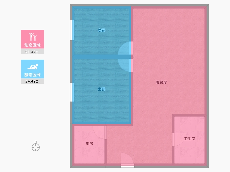 广东省-深圳市-豪方现代豪园-68.54-户型库-动静分区