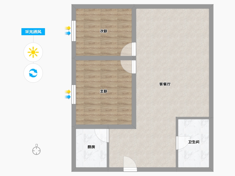 广东省-深圳市-豪方现代豪园-68.54-户型库-采光通风