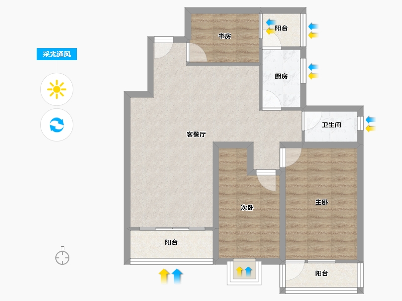 广东省-深圳市-桃源居12区（桃源居）-78.76-户型库-采光通风