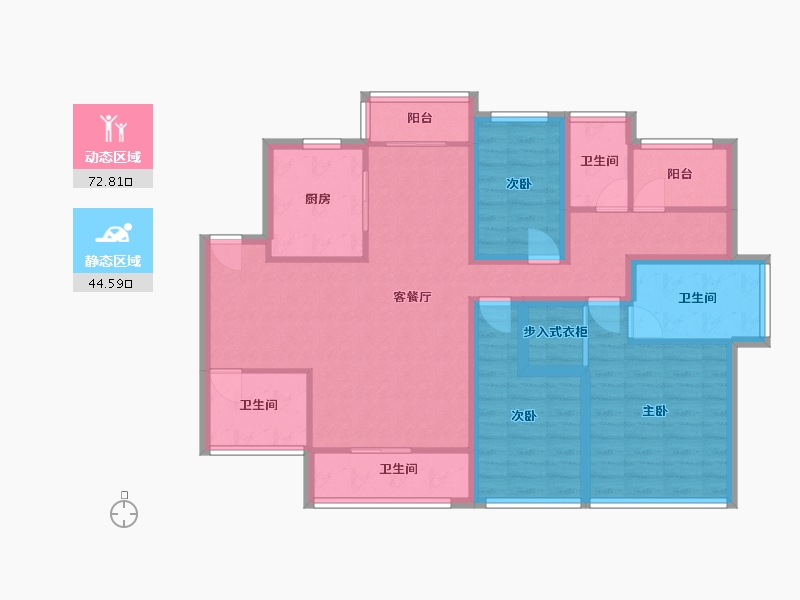 广东省-深圳市-宏发世纪城二期-103.80-户型库-动静分区