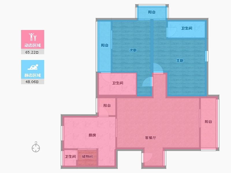 广东省-深圳市-金湖山庄-101.32-户型库-动静分区