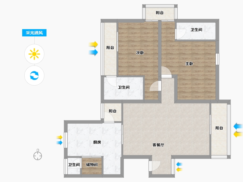 广东省-深圳市-金湖山庄-101.32-户型库-采光通风