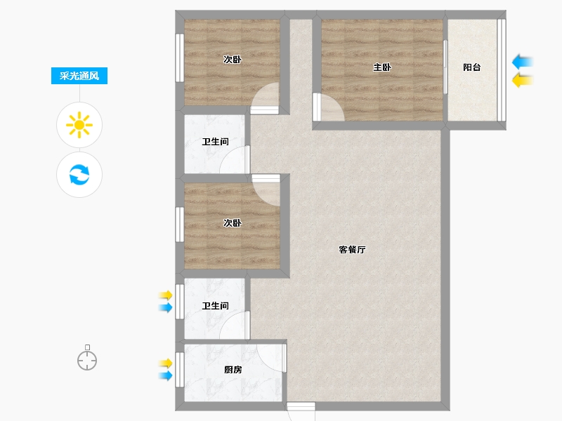 广东省-深圳市-文华花园(罗湖)-75.55-户型库-采光通风