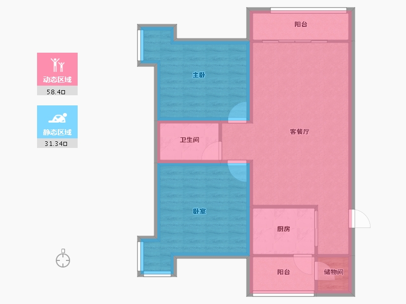 广东省-深圳市-海龙苑-80.29-户型库-动静分区