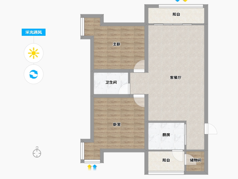 广东省-深圳市-海龙苑-80.29-户型库-采光通风