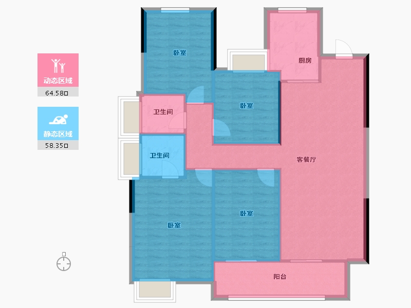 湖北省-武汉市-平安璟园-112.77-户型库-动静分区