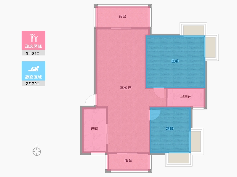 湖北省-武汉市-关山春晓-74.40-户型库-动静分区