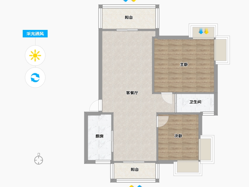 湖北省-武汉市-关山春晓-74.40-户型库-采光通风