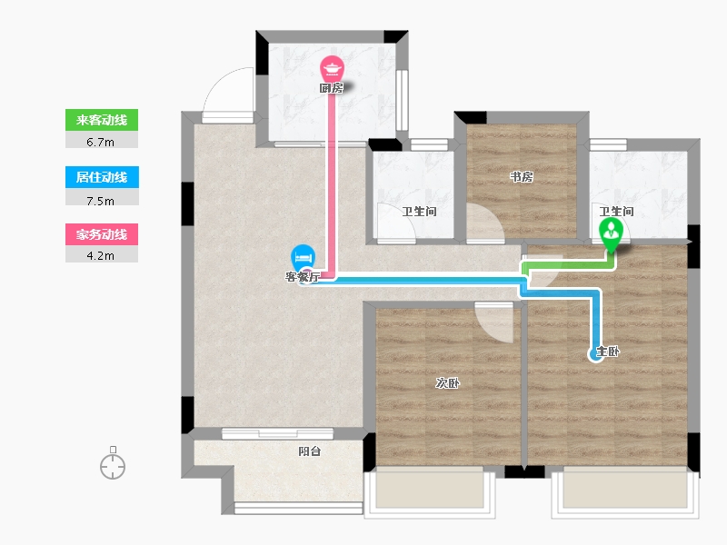 浙江省-绍兴市-溪上云庐-71.68-户型库-动静线