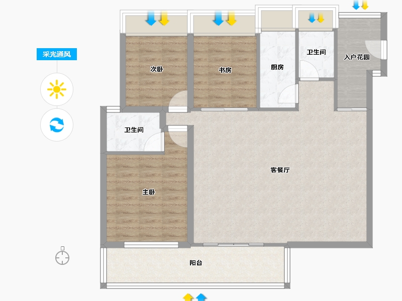 广东省-深圳市-合正锦湖逸园-99.46-户型库-采光通风