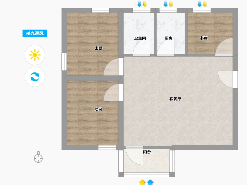 广东省-深圳市-翠竹苑-56.00-户型库-采光通风