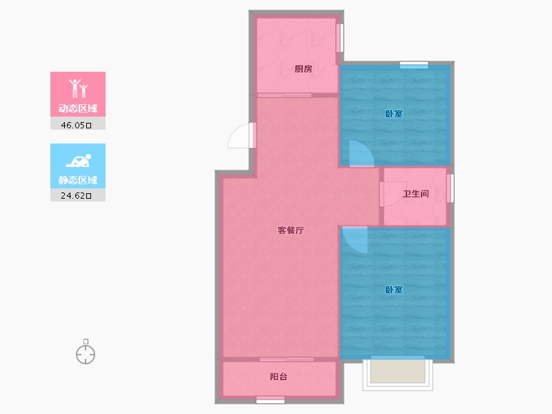 天津-天津市-蘭园-64.48-户型库-动静分区