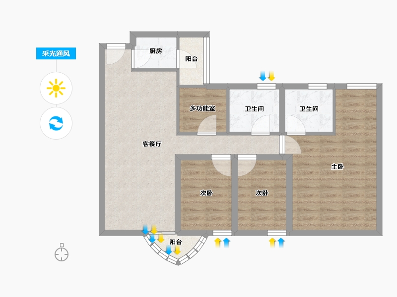 广东省-深圳市-海岸明珠-73.57-户型库-采光通风