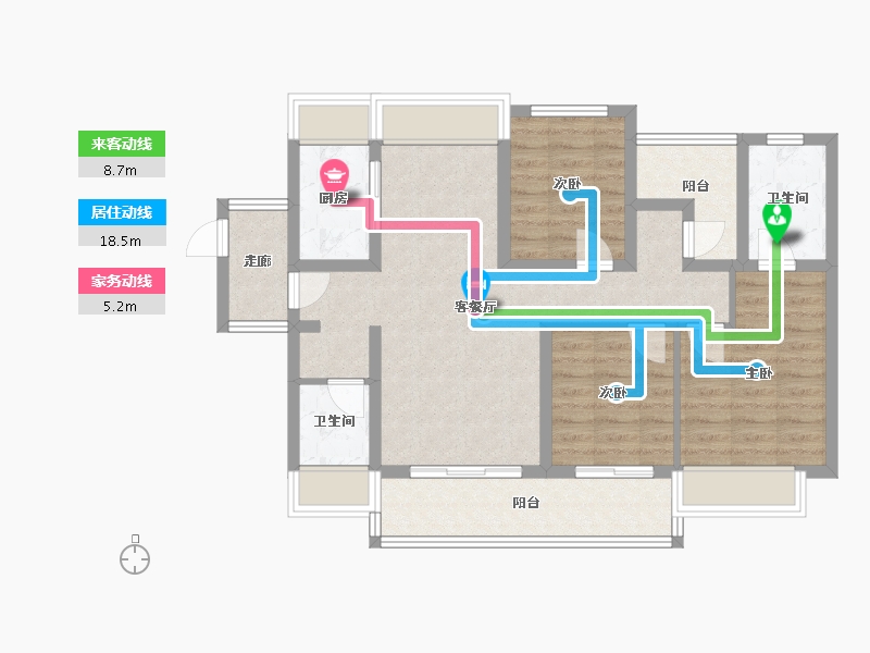 广东省-佛山市-卓越碧桂园天悦湾-83.83-户型库-动静线