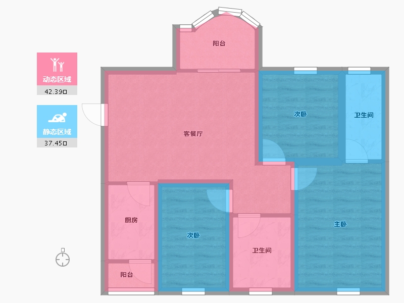 广东省-深圳市-东方海雅居-70.27-户型库-动静分区