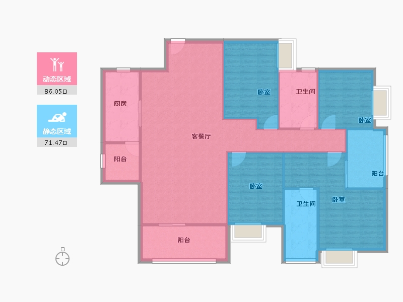 广东省-深圳市-京基·天韵府-145.05-户型库-动静分区