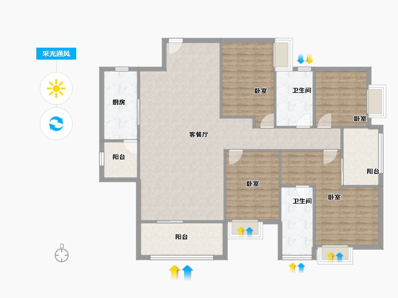 广东省-深圳市-京基·天韵府-145.05-户型库-采光通风