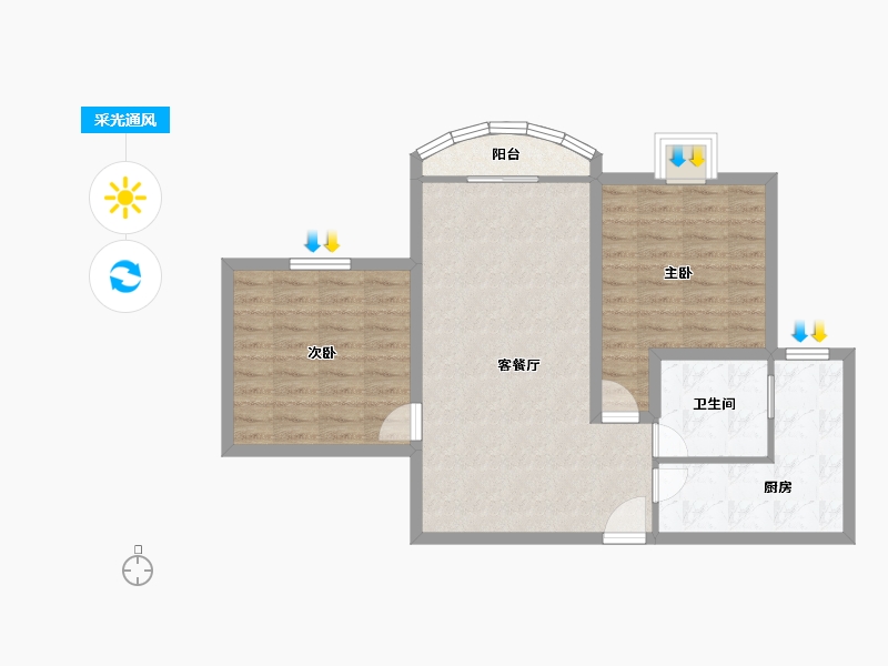 广东省-深圳市-汇宾广场-73.93-户型库-采光通风