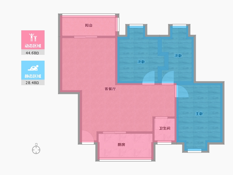 广东省-深圳市-新时速嘉园-64.45-户型库-动静分区