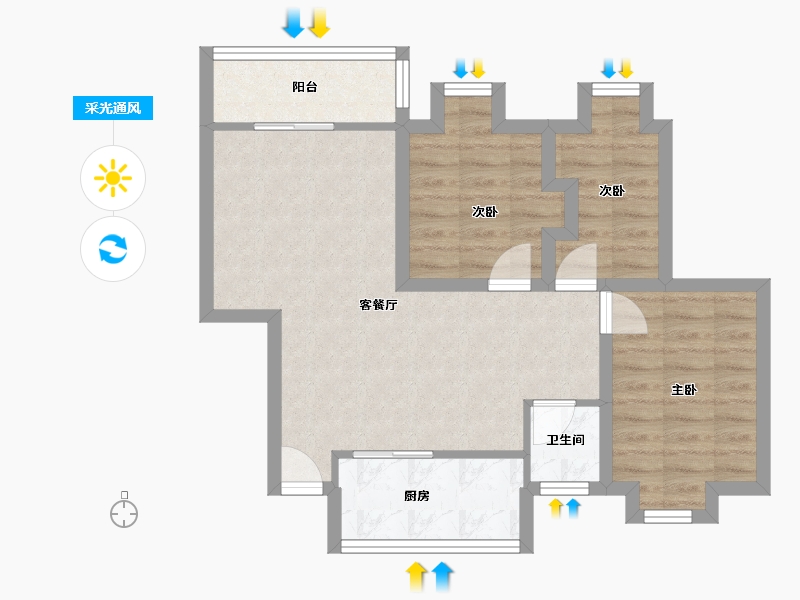 广东省-深圳市-新时速嘉园-64.45-户型库-采光通风