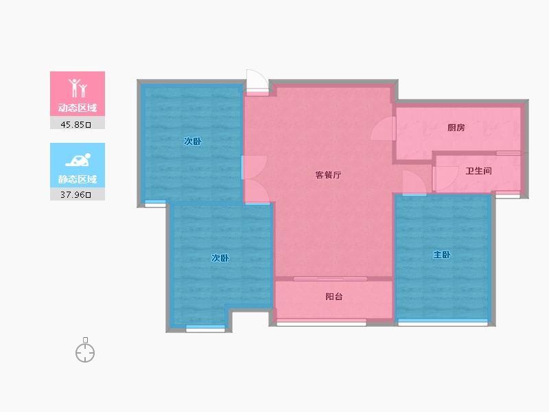 江苏省-常州市-世茂·香槟湖-77.33-户型库-动静分区