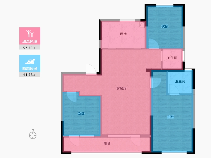 宁夏回族自治区-银川市-光耀中心-92.93-户型库-动静分区