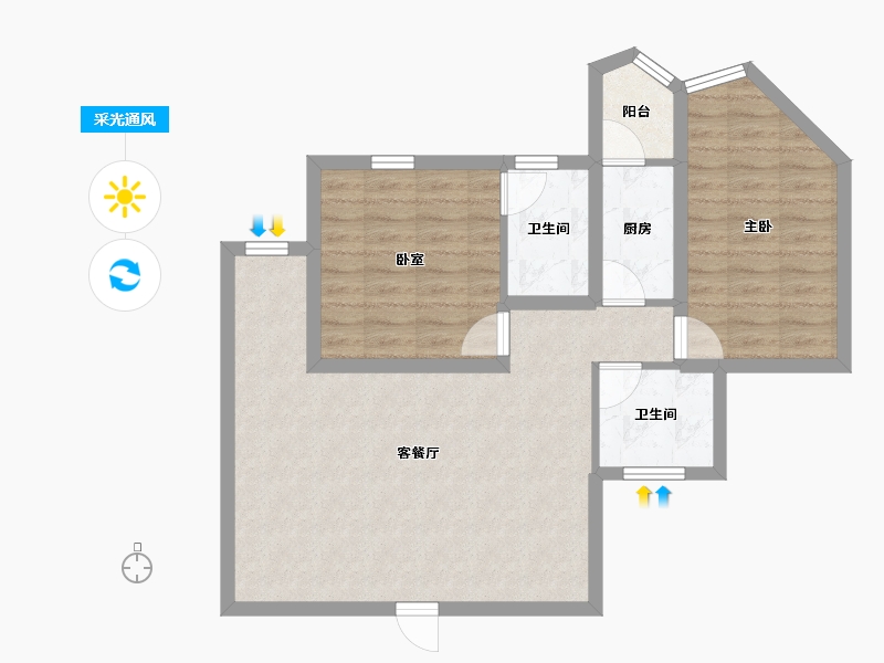 广东省-深圳市-京光海景花园-72.65-户型库-采光通风