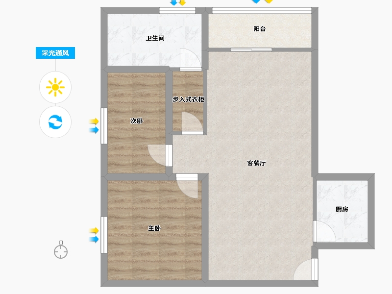 广东省-深圳市-文华花园(罗湖)-73.68-户型库-采光通风