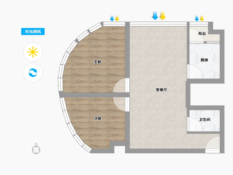 广东省-深圳市-庐山花园-47.35-户型库-采光通风