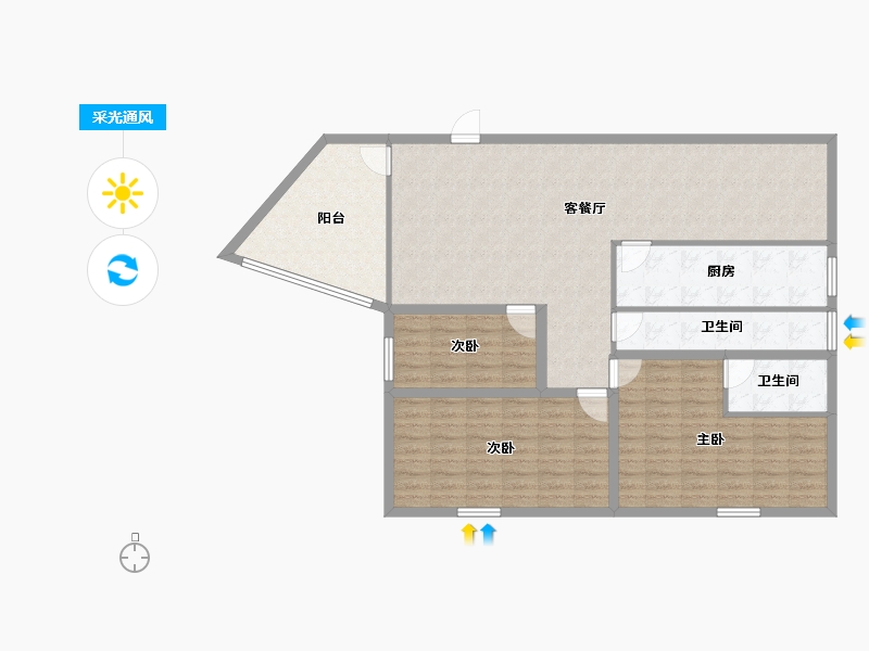 广东省-深圳市-鸿翔花园-120.77-户型库-采光通风