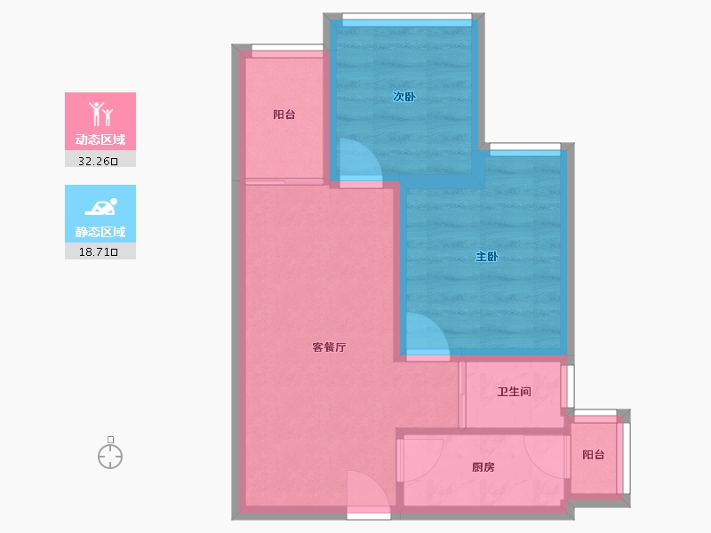 广东省-深圳市-宝龙嘉园-44.55-户型库-动静分区