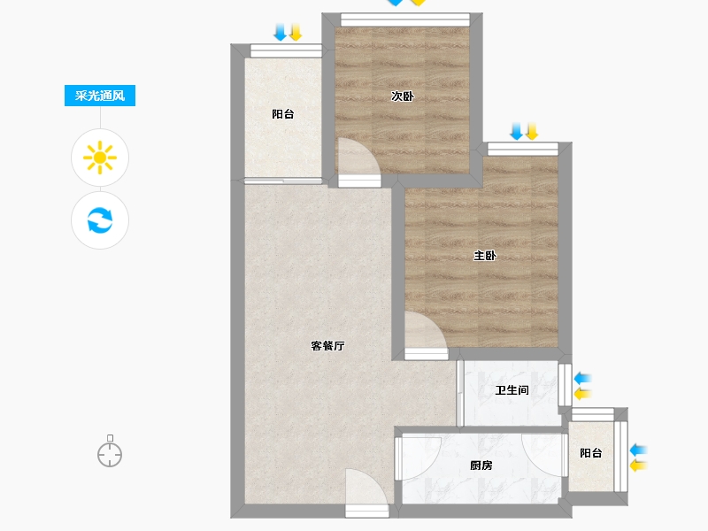 广东省-深圳市-宝龙嘉园-44.55-户型库-采光通风