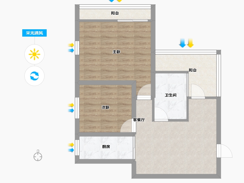 广东省-深圳市-旺业豪苑-58.19-户型库-采光通风