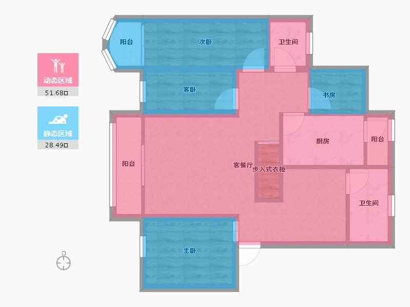 广东省-深圳市-滨苑住宅小区-70.33-户型库-动静分区