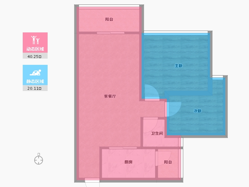 广东省-深圳市-缤纷时代家园-53.26-户型库-动静分区