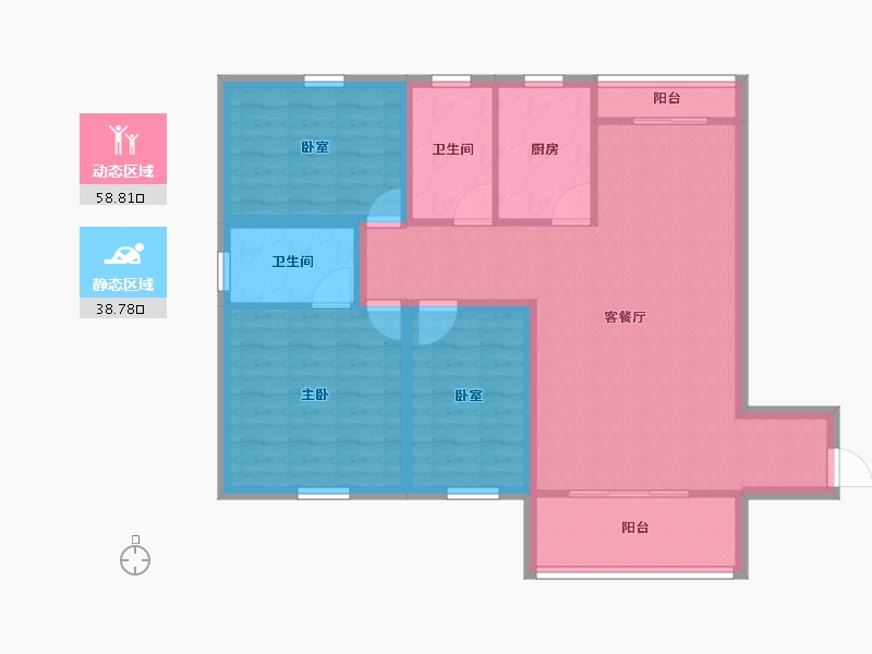 广东省-深圳市-瑞铧苑-87.14-户型库-动静分区