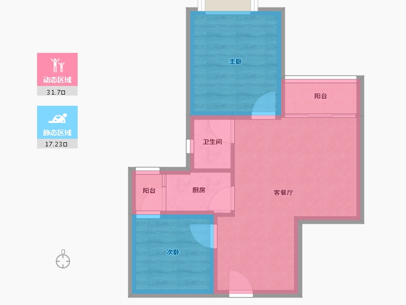 广东省-深圳市-龙景花园-42.96-户型库-动静分区