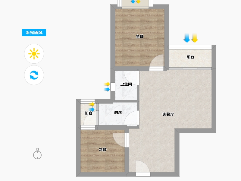 广东省-深圳市-龙景花园-42.96-户型库-采光通风