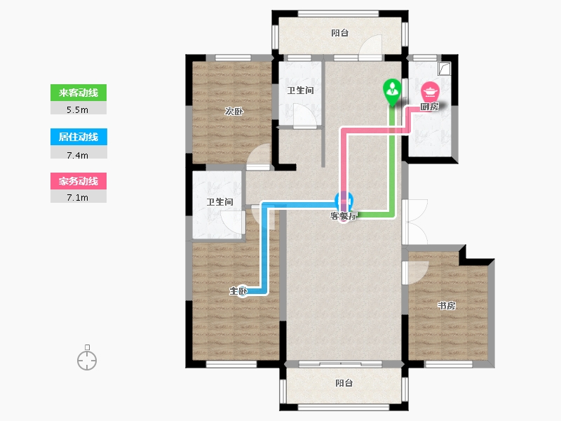 黑龙江省-哈尔滨市-鑫丰云筑-113.74-户型库-动静线