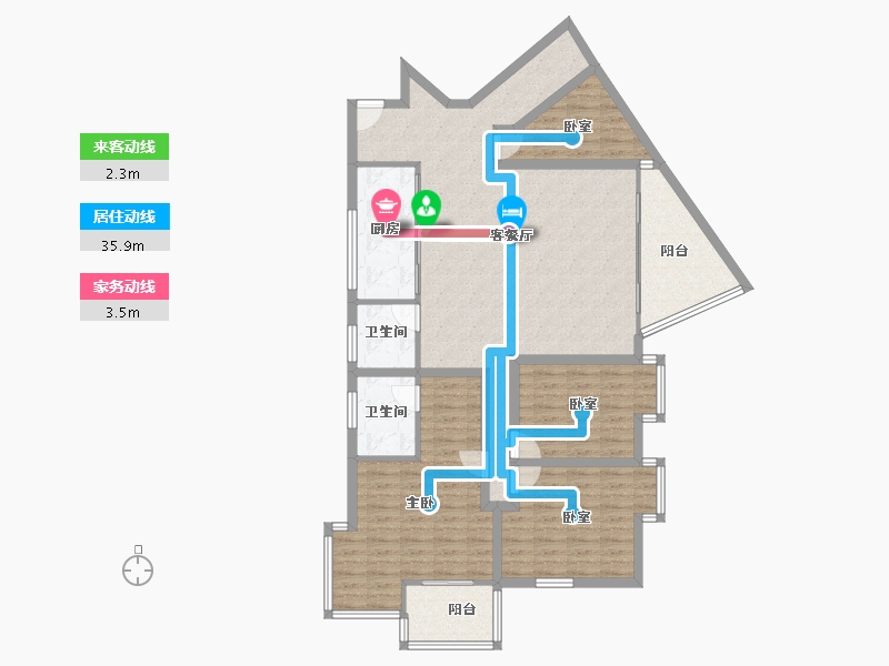 广东省-深圳市-锦绣花园四期-126.58-户型库-动静线