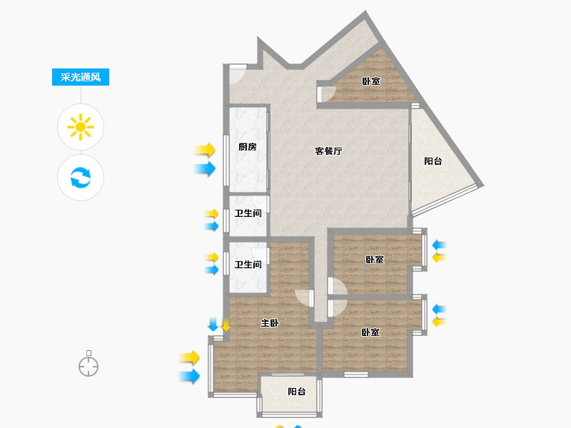 广东省-深圳市-锦绣花园四期-126.58-户型库-采光通风