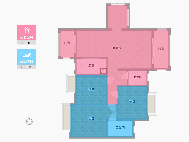 广东省-清远市-仁兴城市花园-100.80-户型库-动静分区